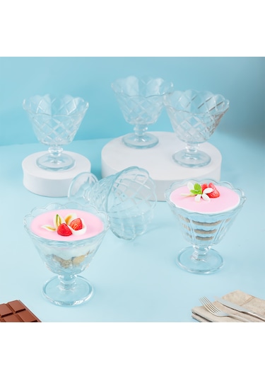 Porsima 1108 6lı Ayaklı Dondurma Magnolia Kasesi Sunum Kase Seti