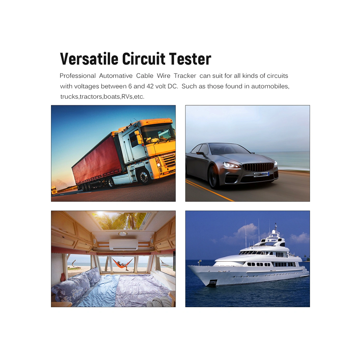 Yunboo Otomatik Kabloları Takip Etme Aracı - Kısa Devre Ve Açık Devre Tespiti, 6-42v Dc, Elektrik Sistemi Tanı, Tahta/traktör/bot Uyumlu