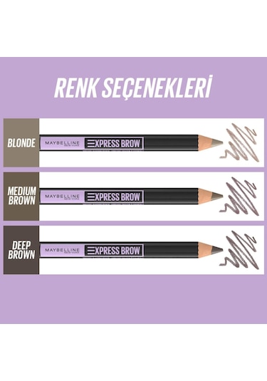 4 Adet Maybelline Express Brow Shaping Medium Brown Kaş Kalemi Diğer