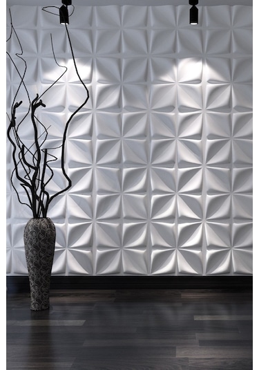 3 Boyutlu Boyanabilir Pvc Duvar Paneli Elegance 50-50 Cm 4 Adet-1 Metrekare