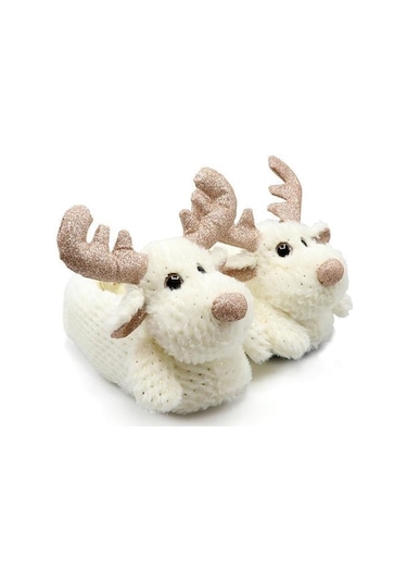 Twigy Geyik AA0646 Star Kadın Hayvanlı Panduf Beyaz 36/41 Beyaz