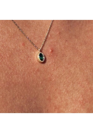 0,50Ct Zümrüt(Yeşim Taşı)Sade Minimal Tasarım 925 Ayar Gümüş Doğa-Sarı