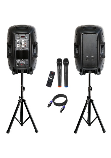 Hs-1500-pak Taşınabilir Ses Sistemi Seti 12 İnç İkili 1500w+800w