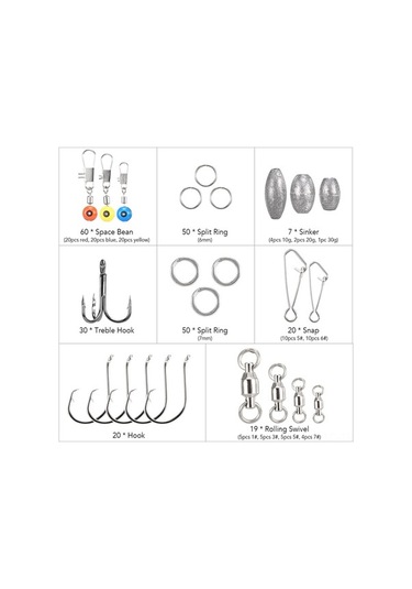 Ebitda 256 Parçalık Profesyonel Balıkçılık Seti - Kancalar, Ağırlıklar, Fırdöndüler Ve Aksesuarlar - Balıkçılık Hediyesi