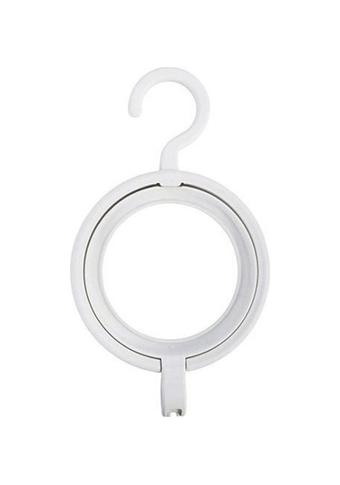 Mufunye Beyaz Dönerli Çok Amaçlı Şapka, Eşarp, Çanta Depolama Rafı - Duvar/ Kapı Takılıklı Katlanabilir Organizatör 1 Adet Beyaz