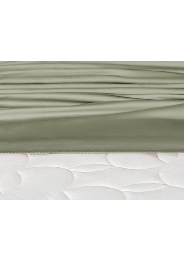 Ciel Çift Kişilik %100 Pamuk Lastikli Saten Çarşaf - Haki 8684427179673 Çok Renkli