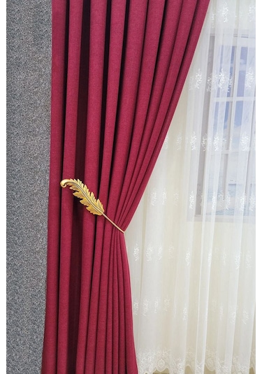 Fon Perde Toplayıcı Yaprak Renso 2 Adet 1sağ-1sol Gold