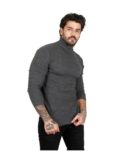 DeepSEA Erkek Antracite Balıkçı yaka Örme Kazak 2100016 Antrasit