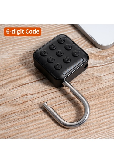 Jokmae Ip67 Su Geçirmez Biyometrik Kilit - Parmak İzi + Bluetooth Açma, 6 Rakamlı Kod, 10 Kullanıcı, Siyah Sy13+ Pil Dahil