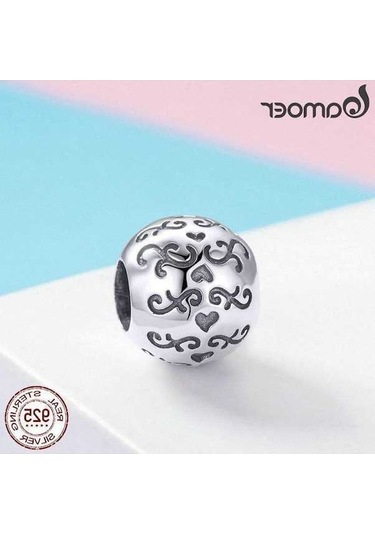 Novahub Bamoer 925 Ayar Gümüş Aşk Ve Güzel Hayat Charm Yuvarlak Boncuk Fit Bilezik Dıy, Sevgi Ve Mutluluğu Taşıyın Gümüş