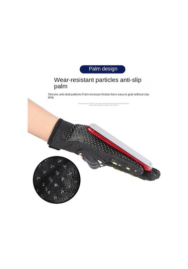 Motosiklet Sürüş Eldivenleri Motosiklet Kaymaz Koruma Aşınmaya Dayanıklı Dokunmatik Ekran Eldivenleri Motosiklet Tam Nokta Siyah