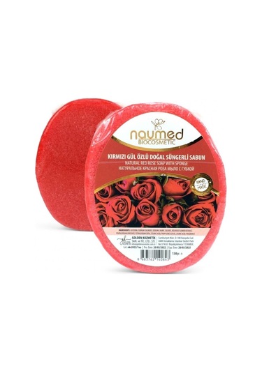 Kırmızı Gül Özlü Batık Ve Çilek Bacak Onarımına Yardımcı Doğal Süngerli Sabun 130gr Gül