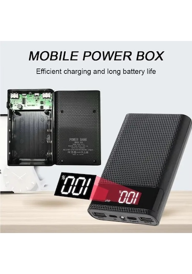 Boatshop1 Beyaz Ka4 Usb C Ve Usb Girisli 4x18650 Pil Power Bank Kilifi İphone İcin Dayanikli Pvc Kapak Tasinabilir Sarj Cihazi