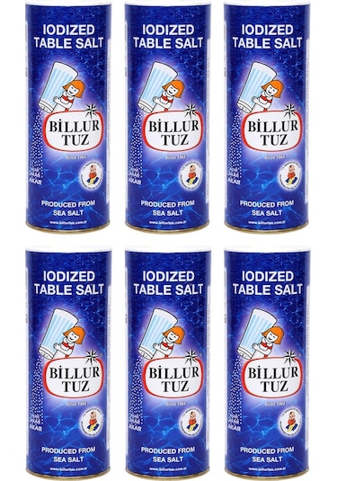 Billur Tuz İyotlu Tuzluklu 6 x 500 G