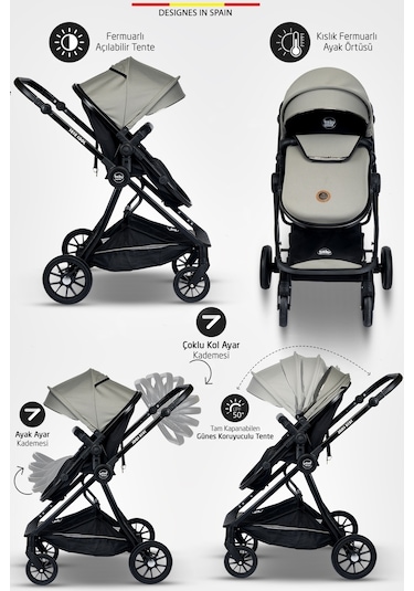 Baby Home Ekonomi Paket 10 In 1 1010 Travel Sistem Bebek Arabası 560 Oyun Parkı Yatak Beşik Ve Mama Sandalyesi