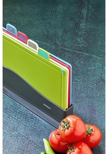 Cooker 4'lü Renkli Kaymaz Kesme Tahtası Seti - Hijyenik Ve Kategorili Kullanım Çok Renkli