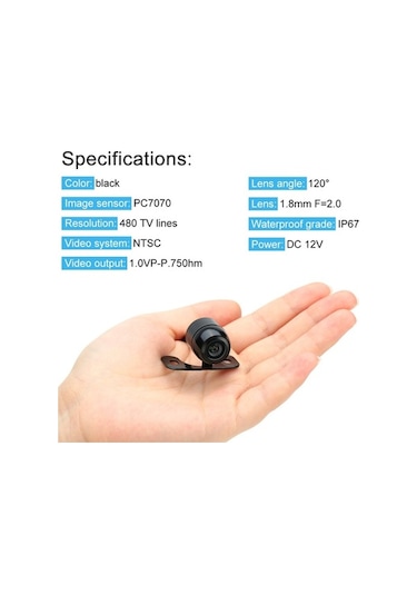 Dancemonkey Su Gece Görüşlü Mini Park Kamerası - 120 Geniş Açı, Ip67 Su Geçirmez, Kolay Kurulum