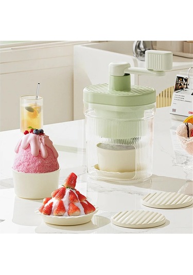 Jialan Traş Buz Makinesi Küçük Manuel Buz Kırıcı Ev El-krank Yeşil