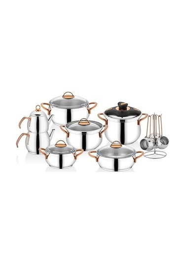 Schafer Alia 18 Parça Çelik Çeyiz Seti Bakır Gümüş