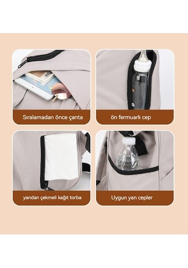 Novahub Ve Su Kapasiteli, Homee Geçirmez, Fonksiyonlu Dinosaurs Çok Çantası-821 Büyük Bebek Anne Altın Km Altın