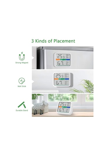 Xıaomı Youpın Lcd Dijital Termometre 2 Higrometre Mıknatıslı İç Mekan Termo-higrometre, Oda İklim Kontrolü İçin Mın/max Kayıtları