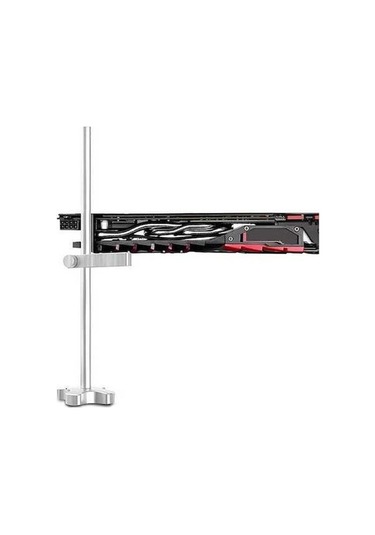 Novahub Gm961 Dikey Ekran Kartı Tutucu Alüminyum Soğutma Braketi Gümüş/kırmızı/siyah - Optimal Soğutma İçin Uygun