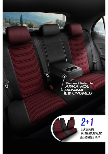 Panda Florida Serisi Pike Kumaş Oto Koltuk Kılıfı - Tam Set