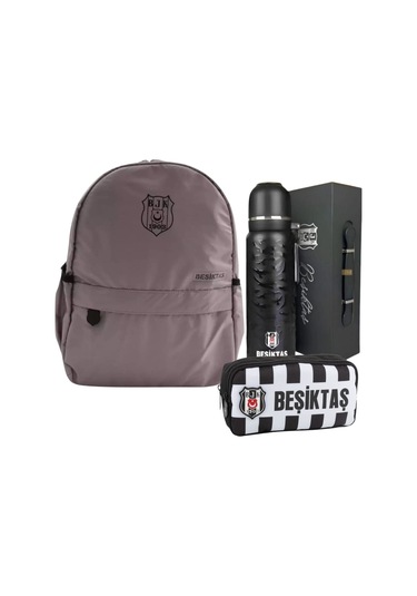 Beşiktaş Okul Sırt Çantası , Beşiktaşsanslı Premium Kutulu Termos Matara Gri