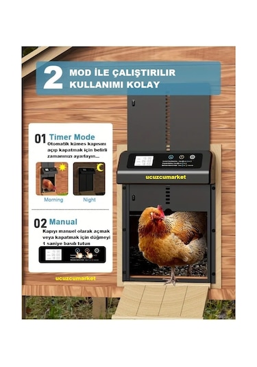 Zaman Ayarlı Programlanabilir Dijital Ekran Kümes Kapısı