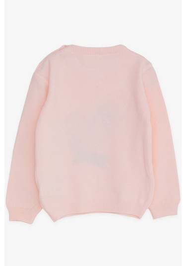 Breeze Kız Çocuk Triko Kazak Pullu Kalp Baskılı 1.5-5 Yaş, Pudra