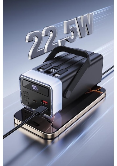 Torima TRM-1041 40000 Mah Hızlı Şarj Dijital Göstergeli RGB Led Işıklı Powerbank Beyaz