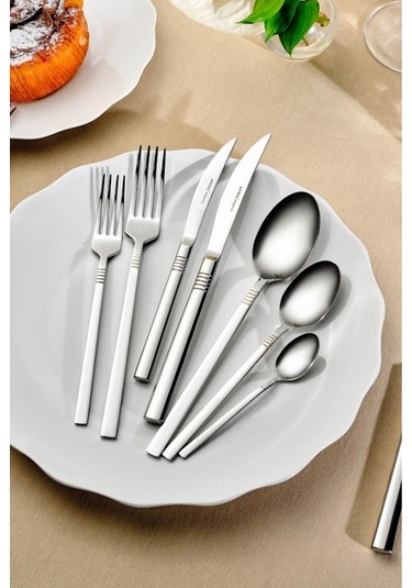 Karaca  Elegance Nil Platin 12 Kişilik 84 Parça Çatal Kaşık Bıçak Takımı