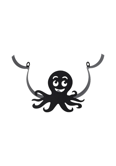 Homyl Duvara Monte Ahtapot Tuvalet Kağıdı Depolama Rafı Siyah