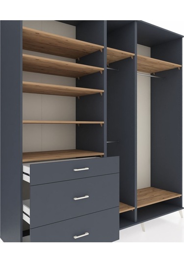 Kronos Dolap 9 Raflı 3 Çekmeceli 3 Askılı 220x59x243 Antrasit-çam/antrasit Atlas Çam/antrasıt Kronos Dolap 9 Raflı 3 Çekmeceli 3 Askılı 220x59x243 Antrasit-çam/antrasit Atlas Çam/antrasıt
