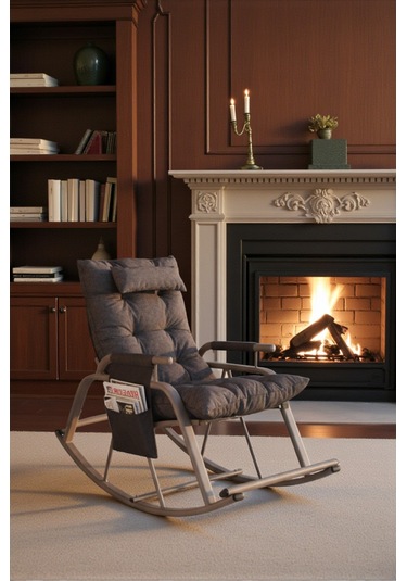 Dicle Cepli Pofuduk Minderli Sallanan Sandalye Tv Koltuğu Antrasit