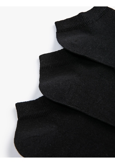 Koton 3'lü Basic Patik Çorap Seti Siyah 4wam80017aa 4WAM80017AA999 Siyah