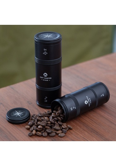 Kahve Kutusu Açık Hava Kamp Alüminyum Alaşımlı Kahve Çekirdeği Çay Yaprakları Saklama Şişesi Kahve Ve Çay İçin Mühürlü Katmanlı Saklama Kavanozu