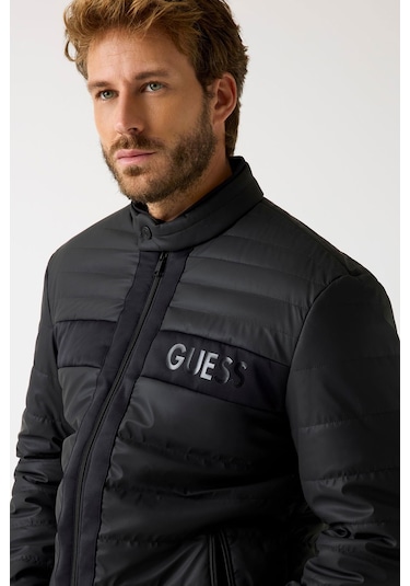 Guess Erkek Şişme Mont Siyah