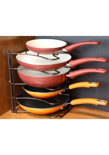 Maoyaya Mutfak Dolabı Ve Tezgahı İçin Pan Organizatör Rafı, Bronz Renk Bronz