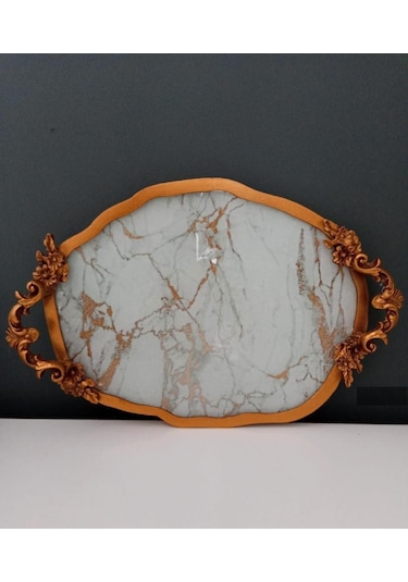 Hera Kristal Bulut 40 Cm Tepsi Gold