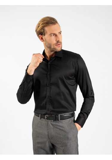 Toss Erkek Extra Slım Fıt Gömlek-siyah 513304301-07 Siyah