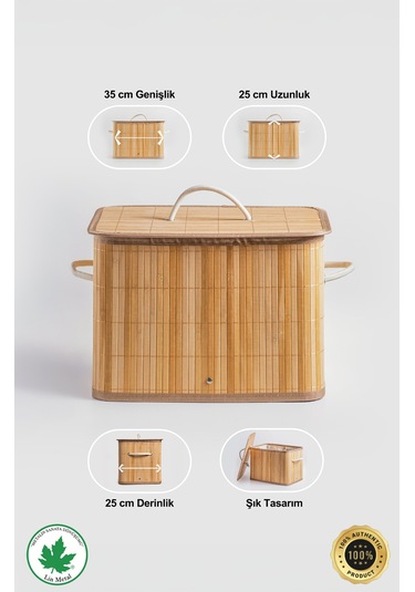 Dikdörtgen Kirli Sepeti Bambu Bambu