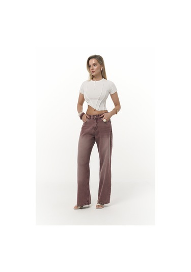 Norris Asimetrik Ekru Crop Ekru