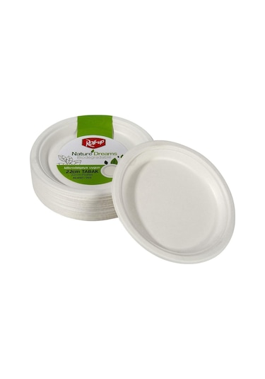 Roll-up Nature Ekolojik Karton Kağıt Parti Tek Kullanımlık Tabak - 22 Cm. - 50 Adetlik 5 Paket