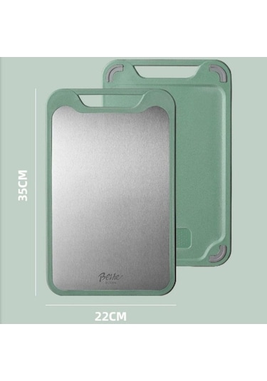 Yeşil Çift Taraflı Kesme Tahtası 304 Paslanmaz Çelik Kesme Tahtaları Paspaslar Sebze Kesme Tahtası Mutfak S Yeşil