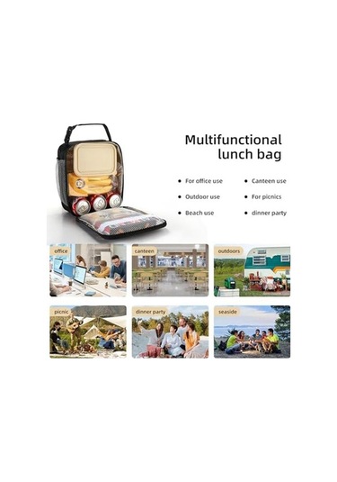 Ulzyvf Öğle Çantası - Gri, Kadın/erkek Kullanımı, Tekrar Kullanılabilir Kapasiteli Kutulu Gri