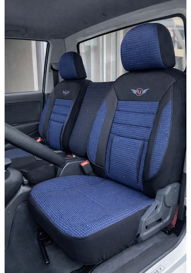 Kia Bongo Koltuk Kılıfı 2+1 Jakar Kumaşlı Ortopedik Mavi Siyah