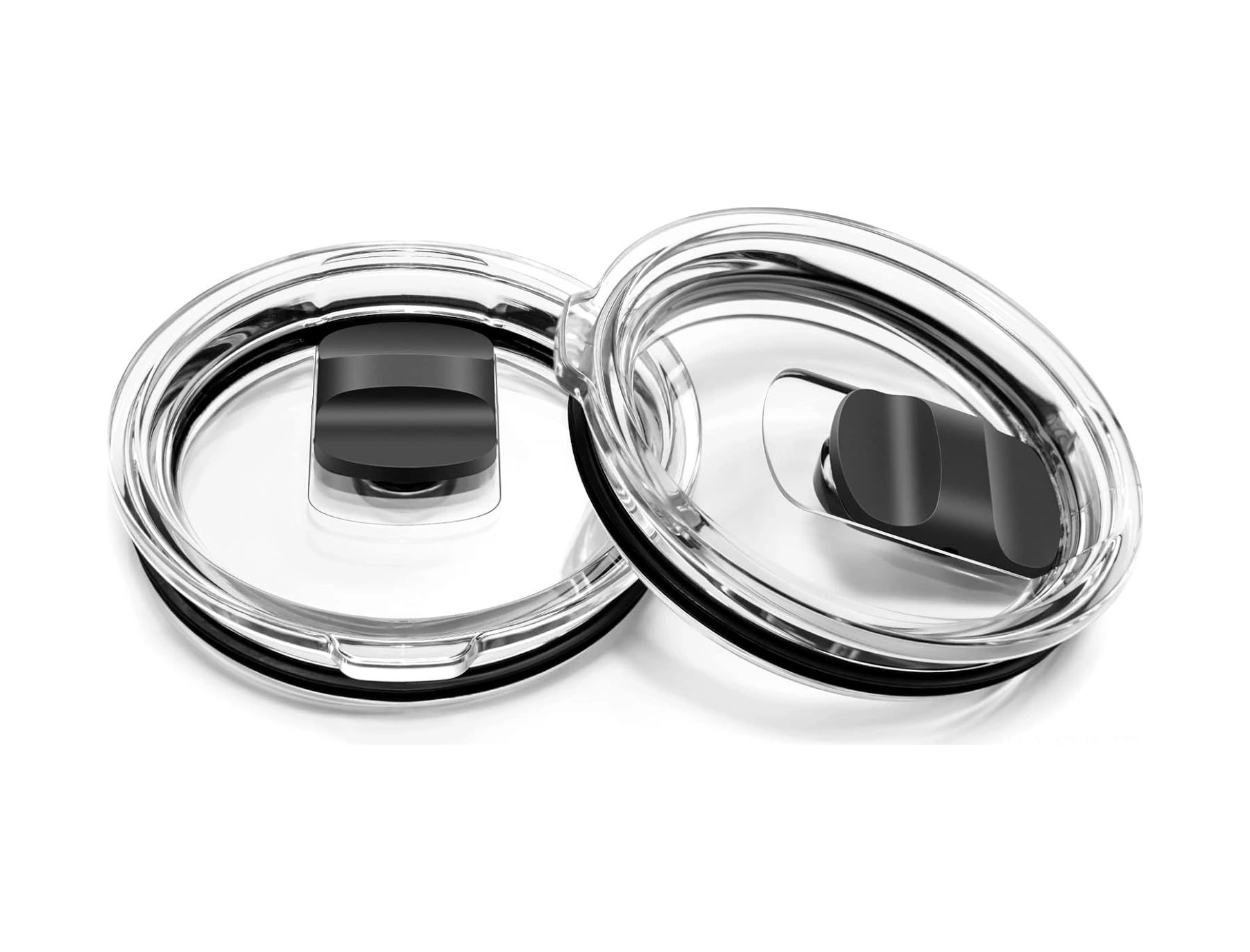 Xindoker 2 Adet Bpa-free Değiştirme Kapağı - Manyetik Kaydırmalı Anahtar, Sızıntı Sağlam, 14oz Kupa Ve 35oz Pipetli Bardak Uyumlu Seyahat Kapakları Siyah