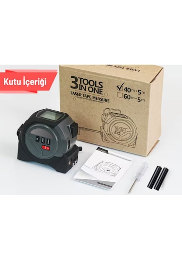 Texta Tp40 Lazer Mesafe Ölçerli Şerit Metre 40m + 5m