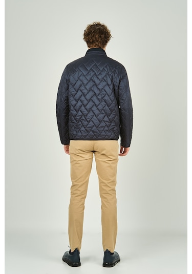 Allegro Erkek Dik Yaka Fermuarlı Cep Detaylı Kapitone Mont 4355 Lacivert Lacivert